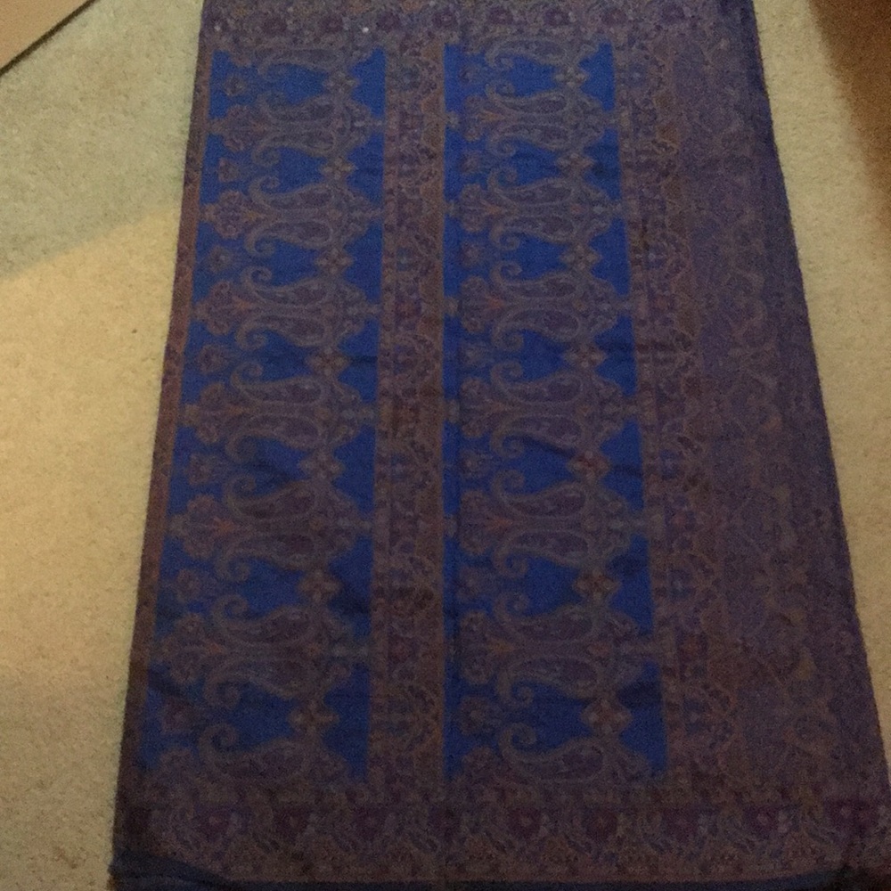 Navy blue silk cotton saree with blouse.